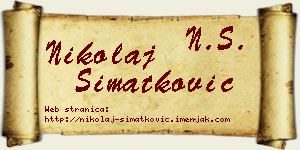 Nikolaj Simatković vizit kartica